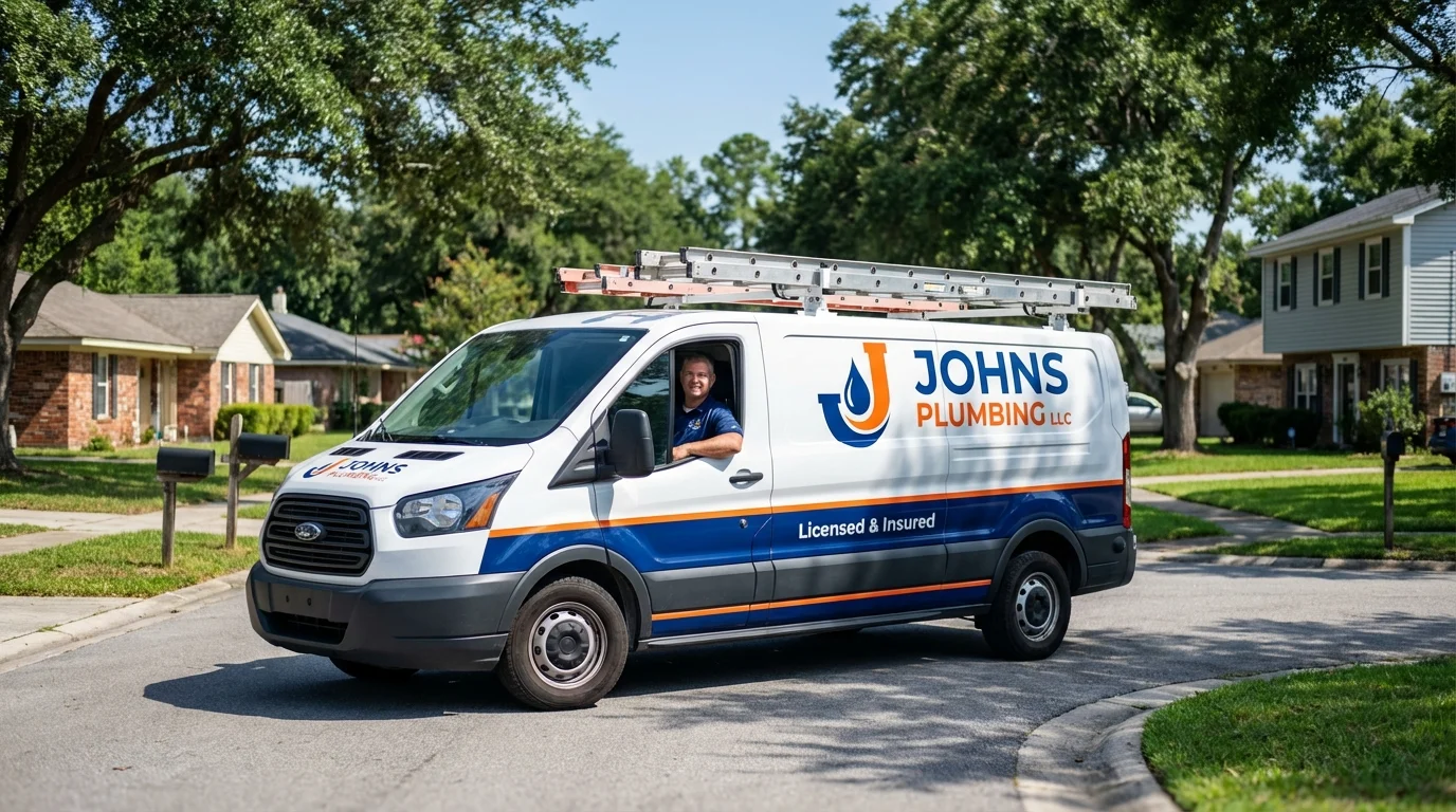 Johns Plumbing LLC service van in Corvallis, OR