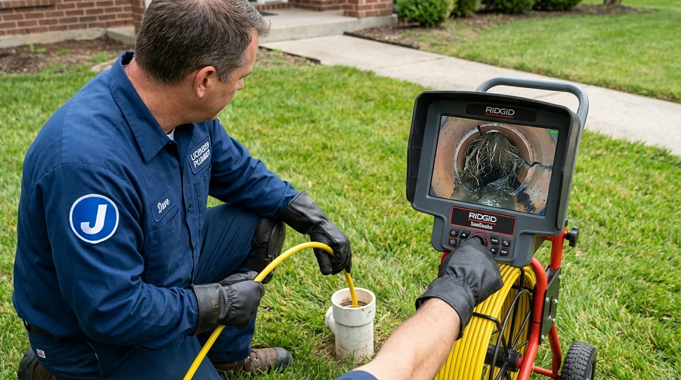 Sewer camera inspection being performed by Johns Plumbing LLC in Corvallis