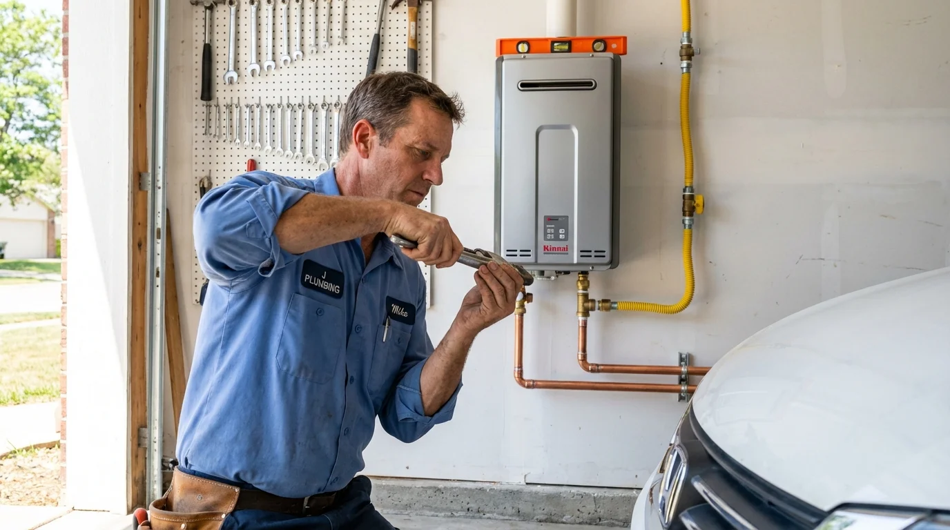 Tankless water heater installation by a Johns Plumbing LLC plumber in Corvallis